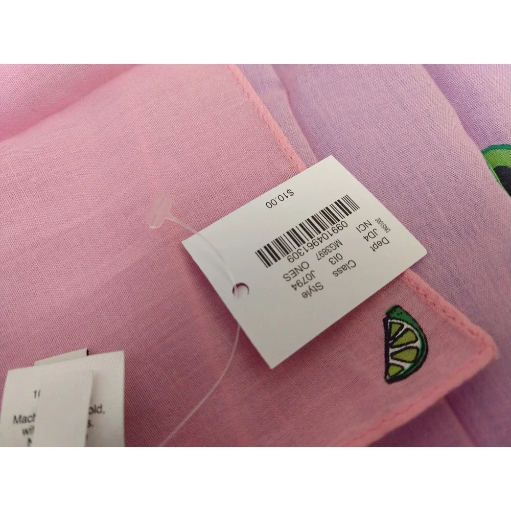 J Crew Pink Avocado Scarf Wrap 100% Cotton J0794